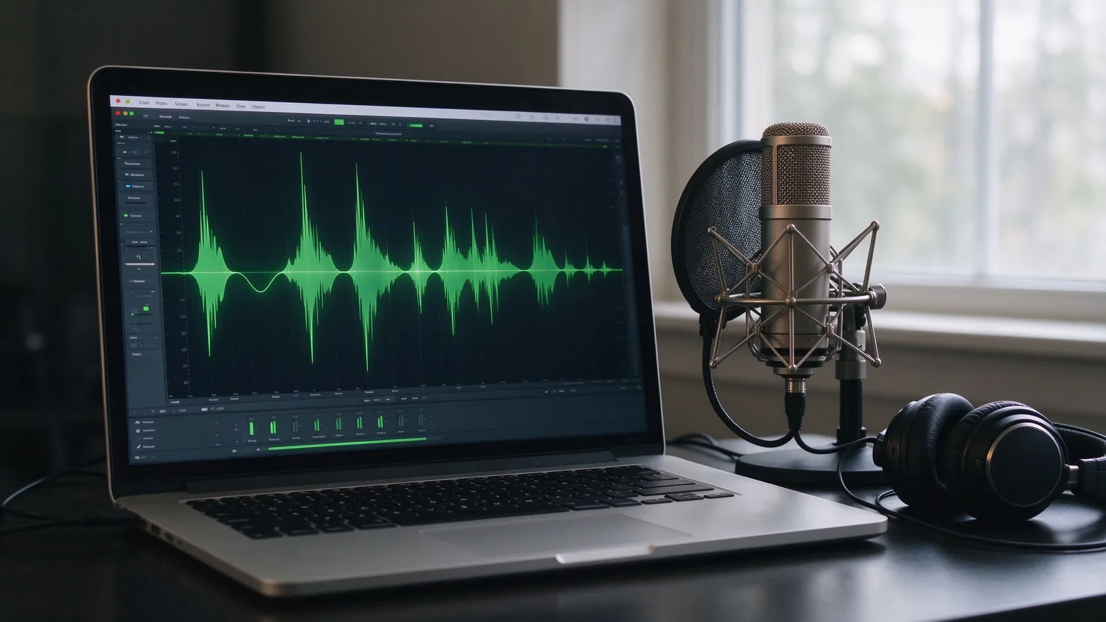 A clean waveform on screen after you clean up audio with NoiseClear
